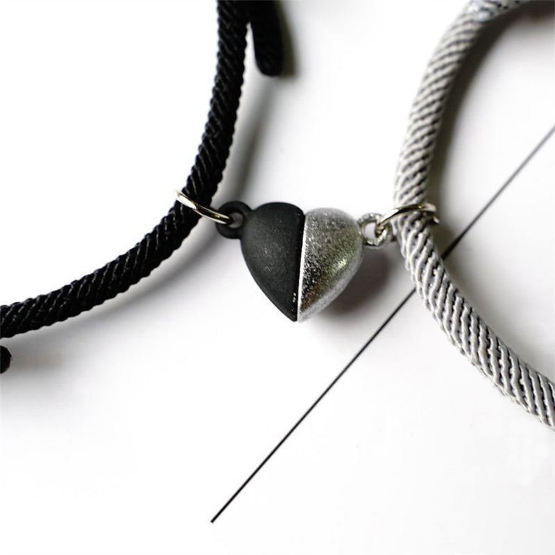 2 Stück magnetische Anziehungskraft herzförmige Paar passende Armbänder