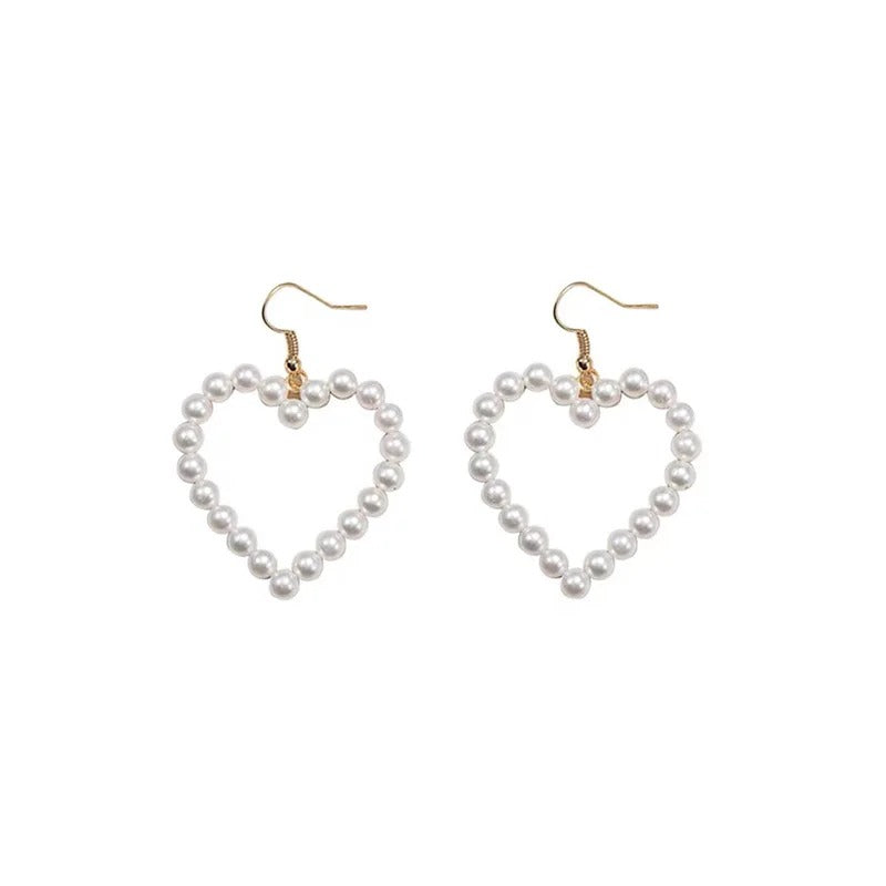 Edle Perlen-Herz-Ohrhänger