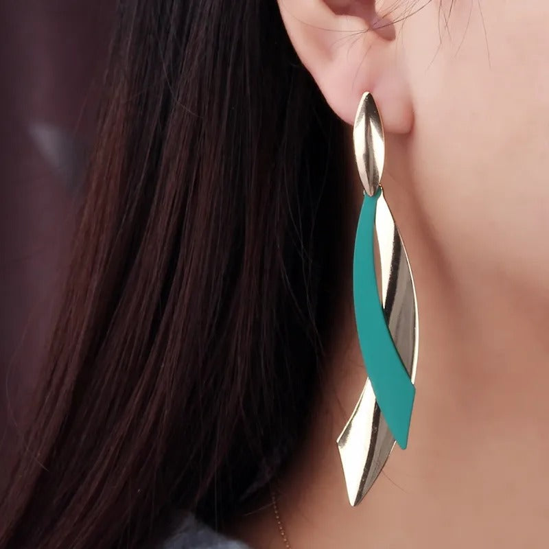 Statement-Ohrringe mit geometrischen Blattmotiven für Damen