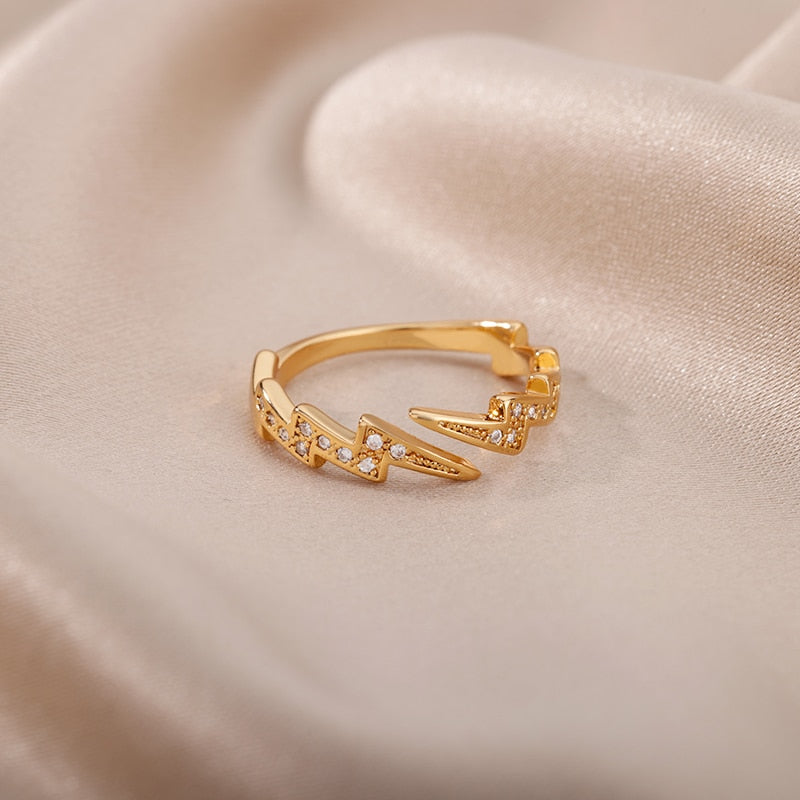 Stapelbare und verstellbare minimalistische Ringkollektion aus Gold und Silber