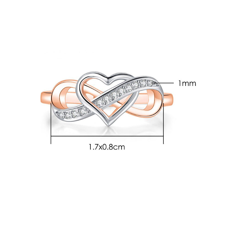 Unendliche Liebe mit Strass-Akzenten Verlobungsringe