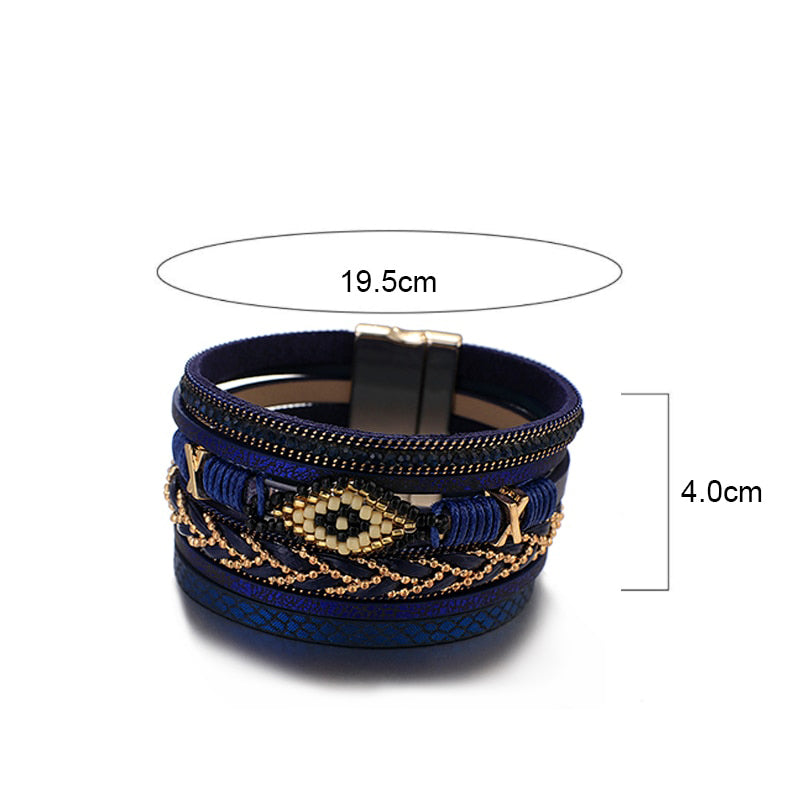 Mehrschichtige böhmische Perlenarmbänder für den Sommer