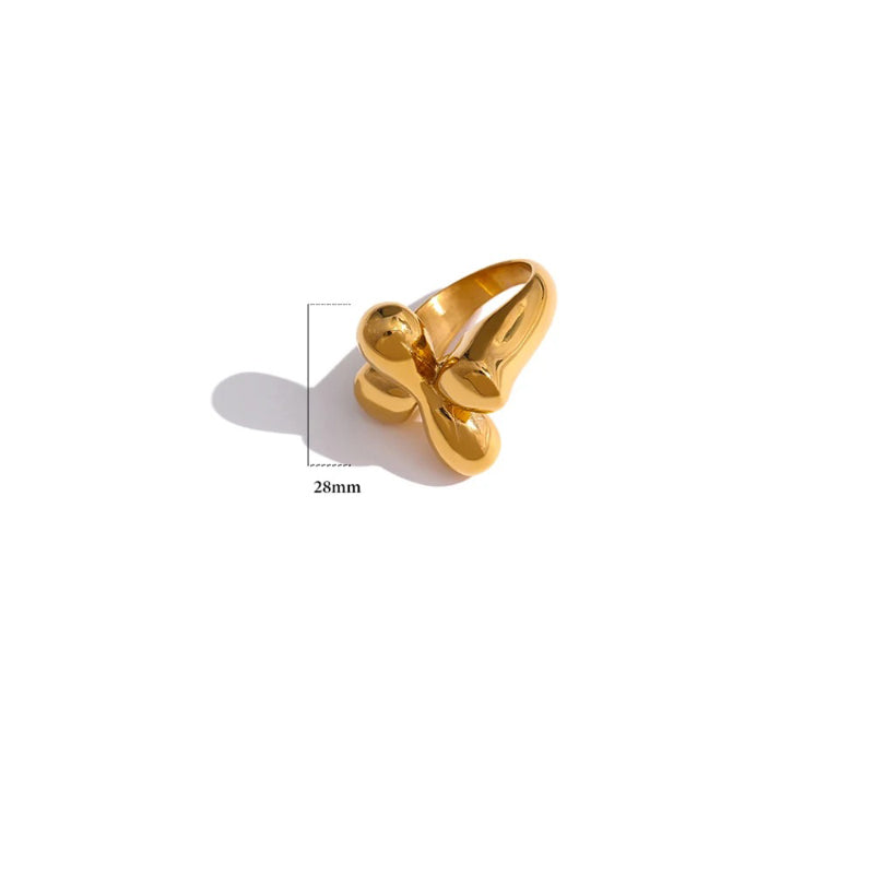 Statement-Ringe aus Edelstahl im geometrischen Stil für Damen