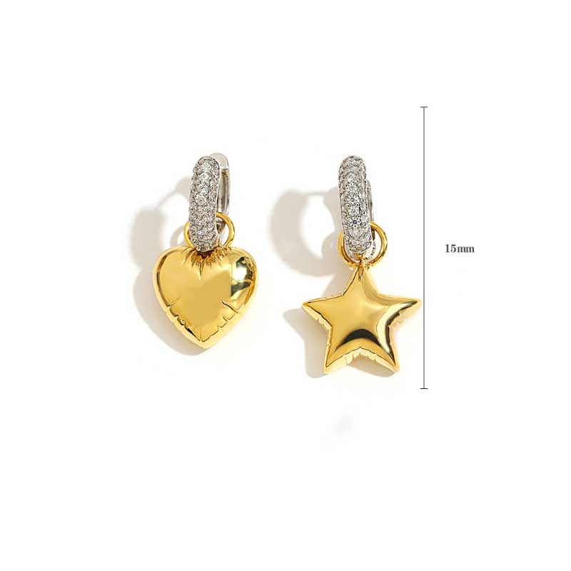 Mini-Ohrhänger mit Herz- und Sternanhängern in Ballonform