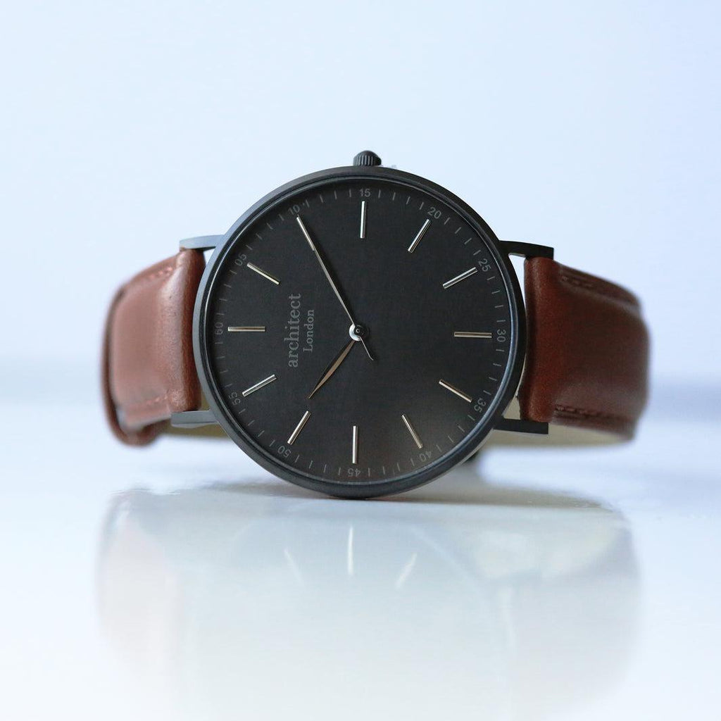 Minimalistische Herrenuhr - Kostenlose Gravur mit Ihrer eigenen Handschrift