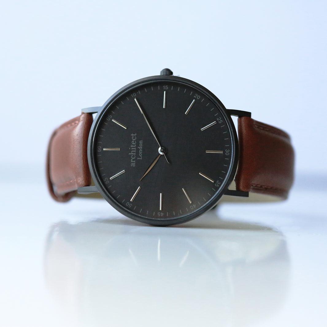 Minimalistische Herrenuhr - Kostenlose Gravur mit Ihrer eigenen Handschrift
