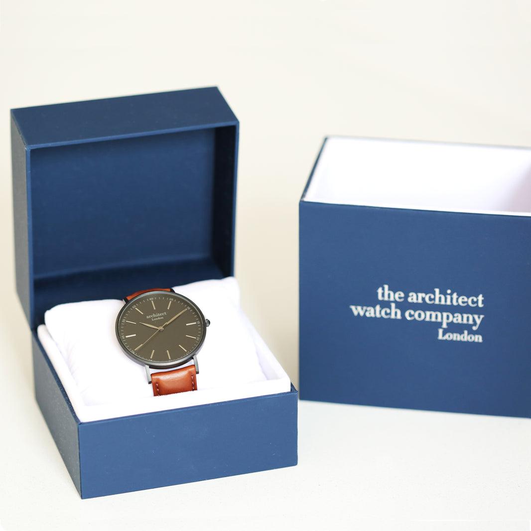 Minimalistische Herrenuhr - Kostenlose Gravur mit Ihrer eigenen Handschrift