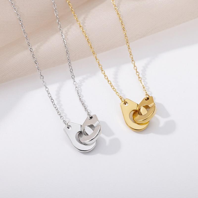 Minimalistische Handschellen Halskette