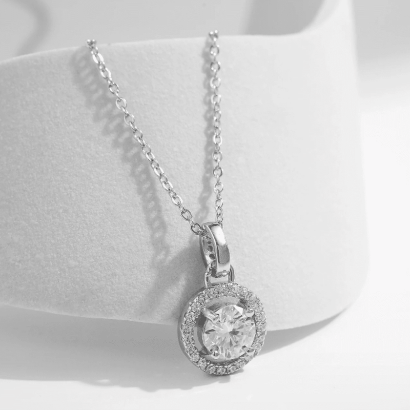 Moissanit-Halskette – Halskette mit Moissanit-Brilliant-Anhänger