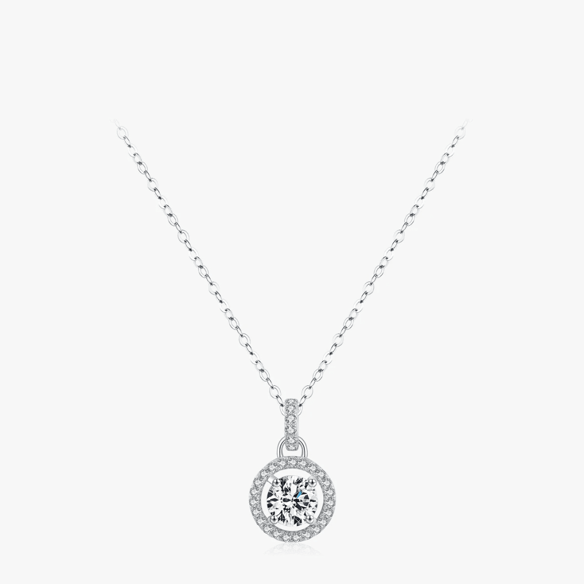 Moissanit-Halskette – Halskette mit Moissanit-Brilliant-Anhänger