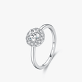 Moissanit Eleganz Silber Solitär Ring
