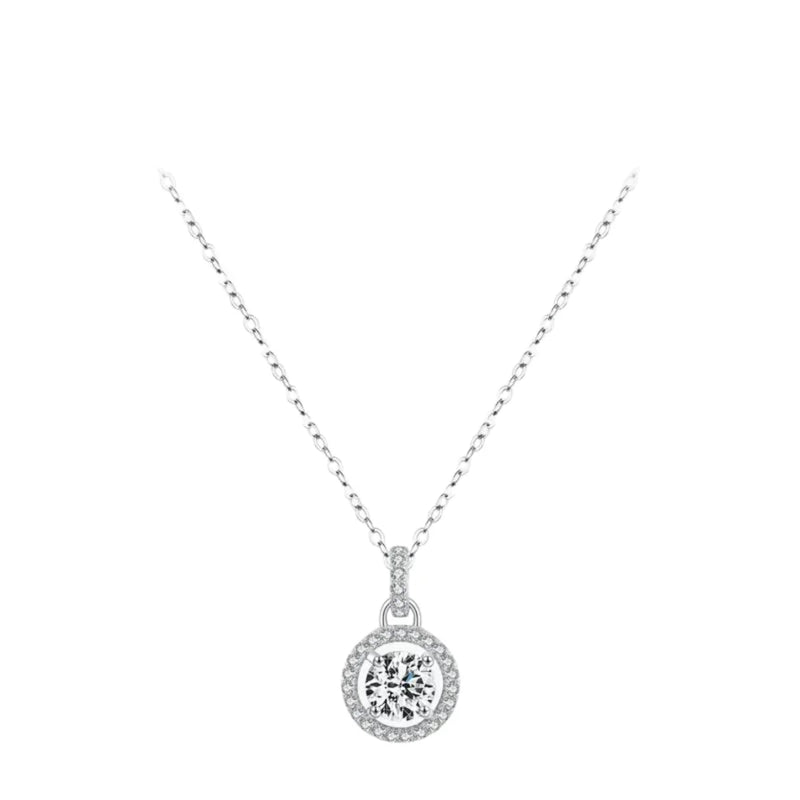 Moissanit-Halskette – Halskette mit Moissanit-Brilliant-Anhänger
