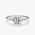 Moissanit Solitär Funkelnder Ring