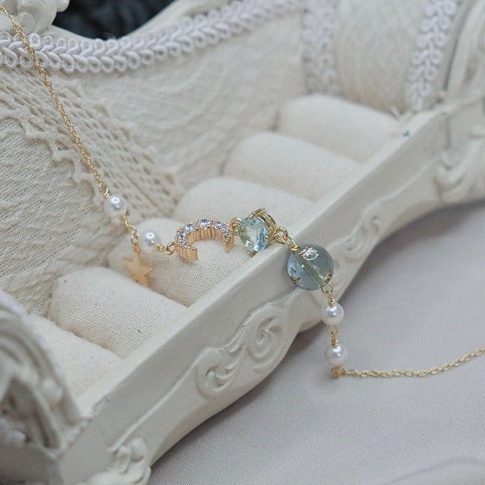 Mond- und Sternarmband (massives Silber)