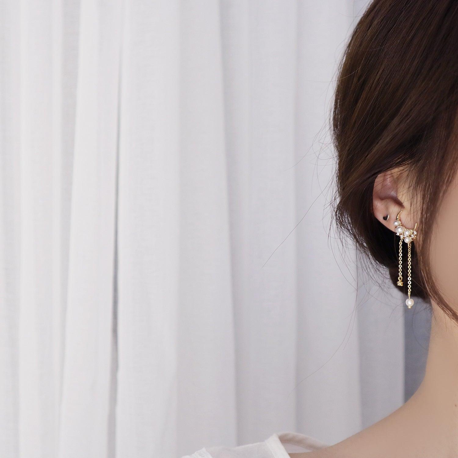 Mond und Stern Tropfen Ohrringe