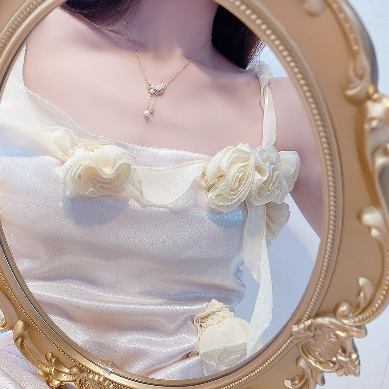 Mond und Stern Tropfen Halskette