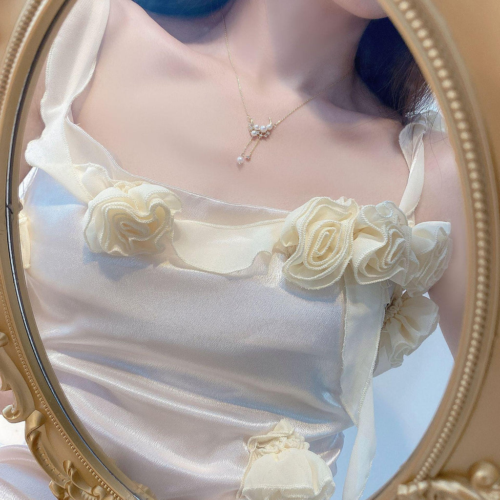 Mond und Stern Tropfen Halskette