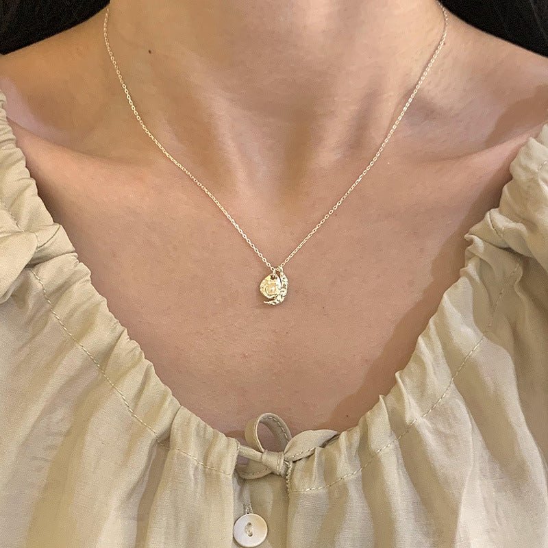 Mond- und Sonnenhalskette (massives Silber)