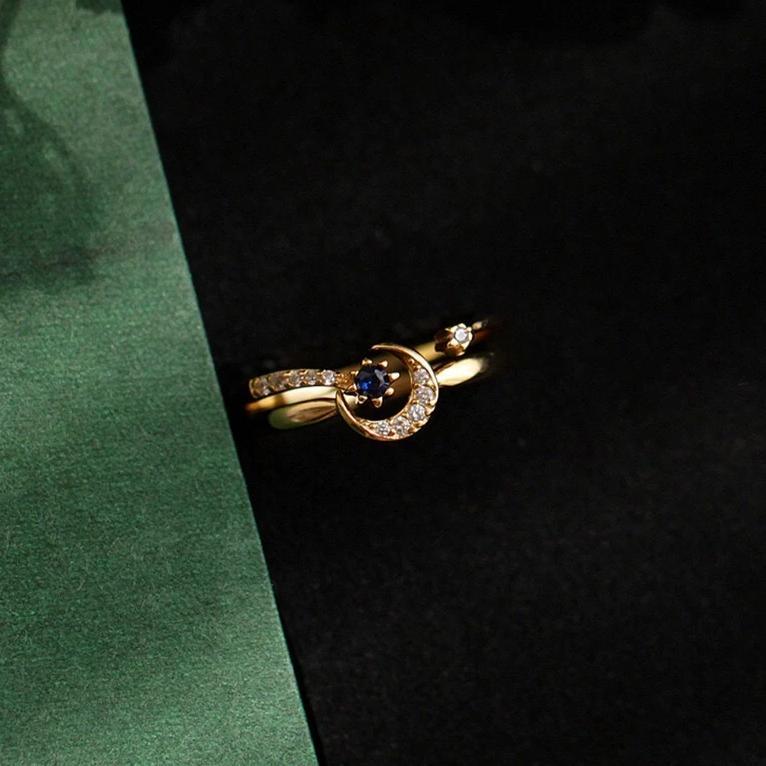 Mondring-Set (massives Silber)