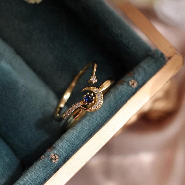 Mondring-Set (massives Silber)