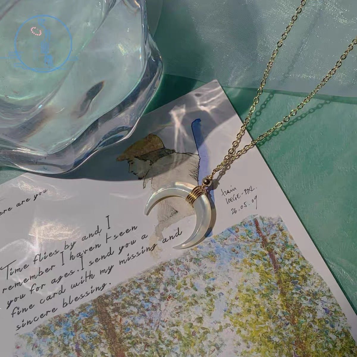 Mondlicht-Halskette (massives Silber)