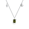 Grüne Halskette - Moosgrüne Halo Halskette Eleganz