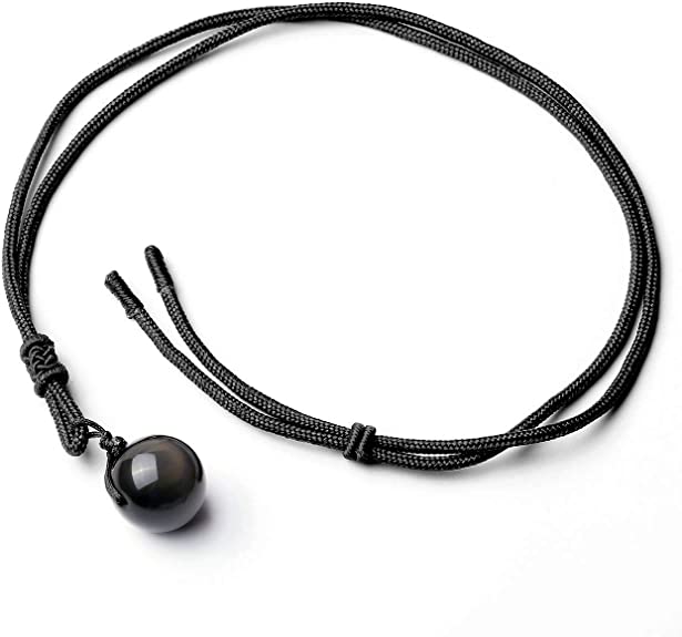 Natürliche Obsidian-Chakra-Halskette