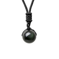 Natürliche Obsidian-Chakra-Halskette