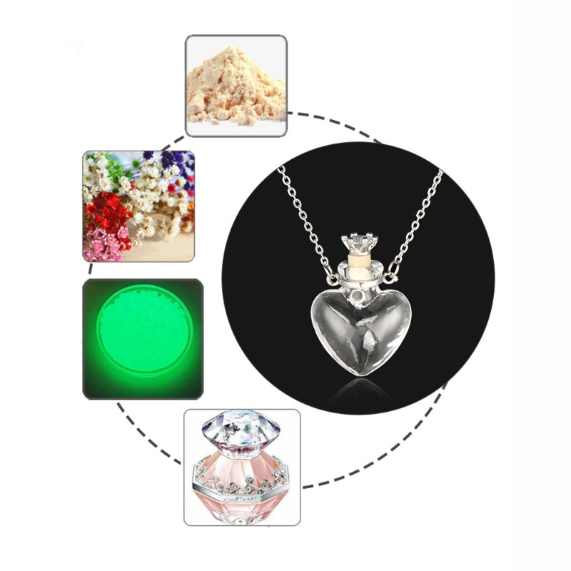 Klare herzförmige Parfüm ätherisches Öl Diffusor Flasche Anhänger Halsketten