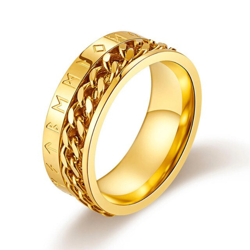 Nordischer Runen- und Kettenspinnerring