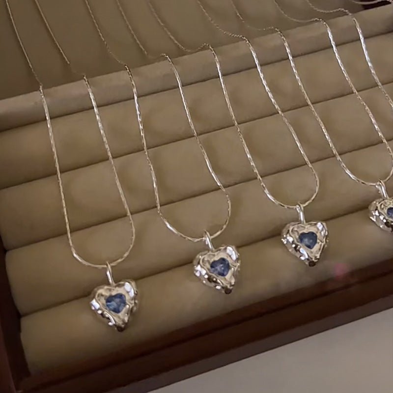 Ozeanherz-Halskette (massives Silber)