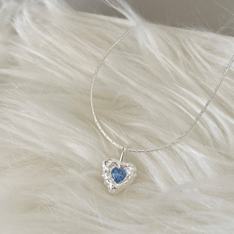 Ozeanherz-Halskette (massives Silber)