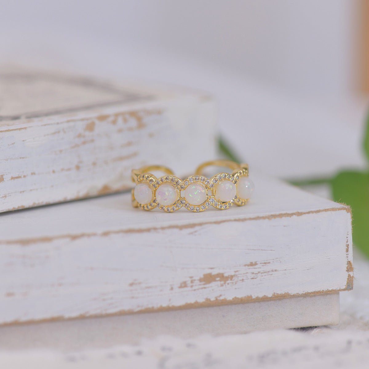 Opalblüten-Ring-Set