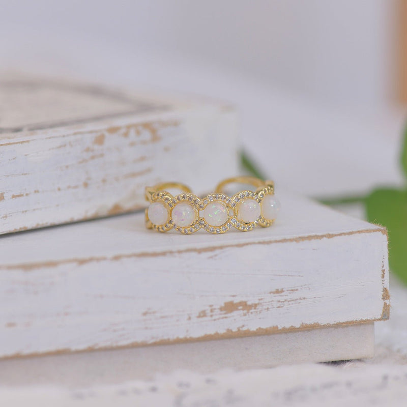 Opalblüten-Ring-Set