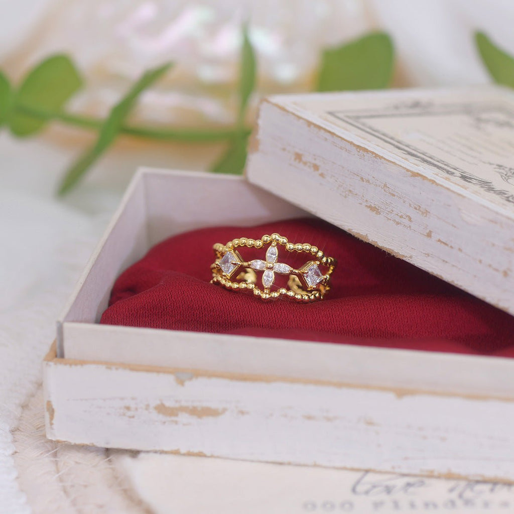 Opalblüten-Ring-Set