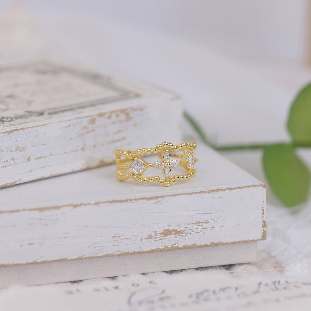 Opalblüten-Ring-Set