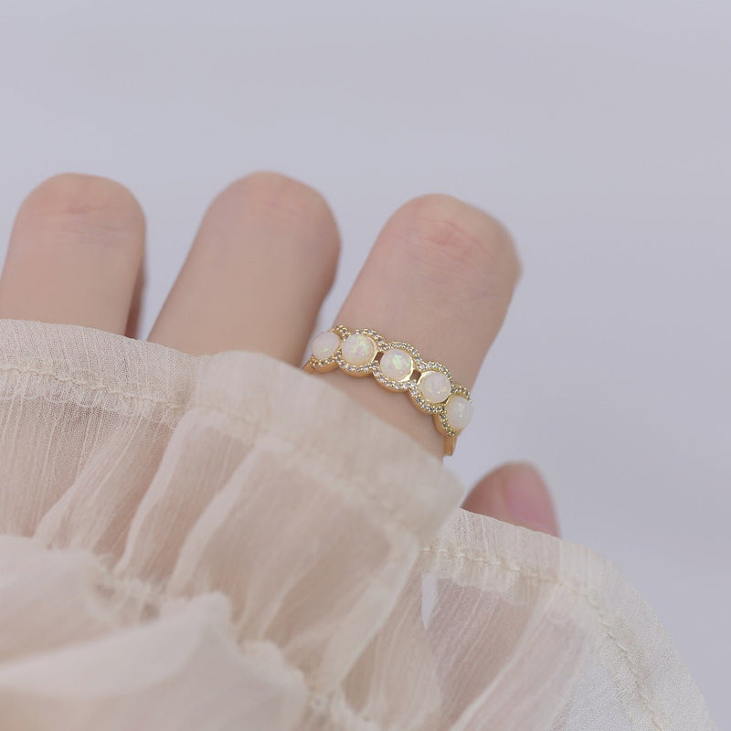 Opalblüten-Ring-Set