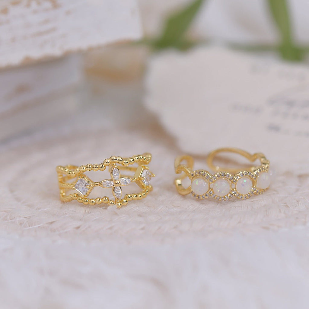 Opalblüten-Ring-Set