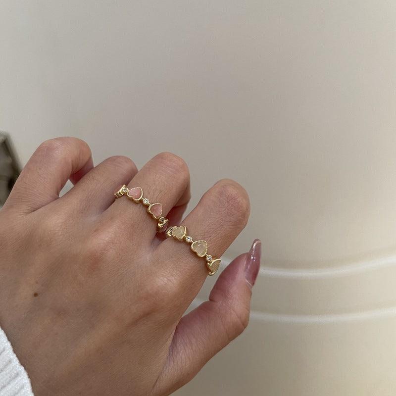 Opal-Herzring (2 Farben)