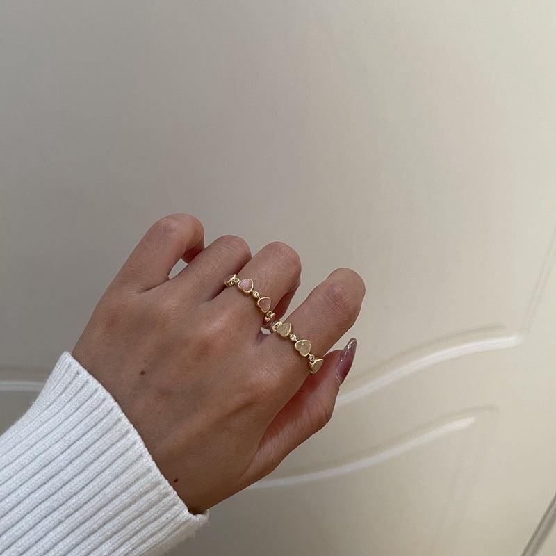 Opal-Herzring (2 Farben)