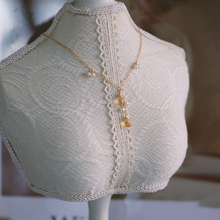 Halskette mit orangefarbenen Edelsteinen – Connie (massives Silber)