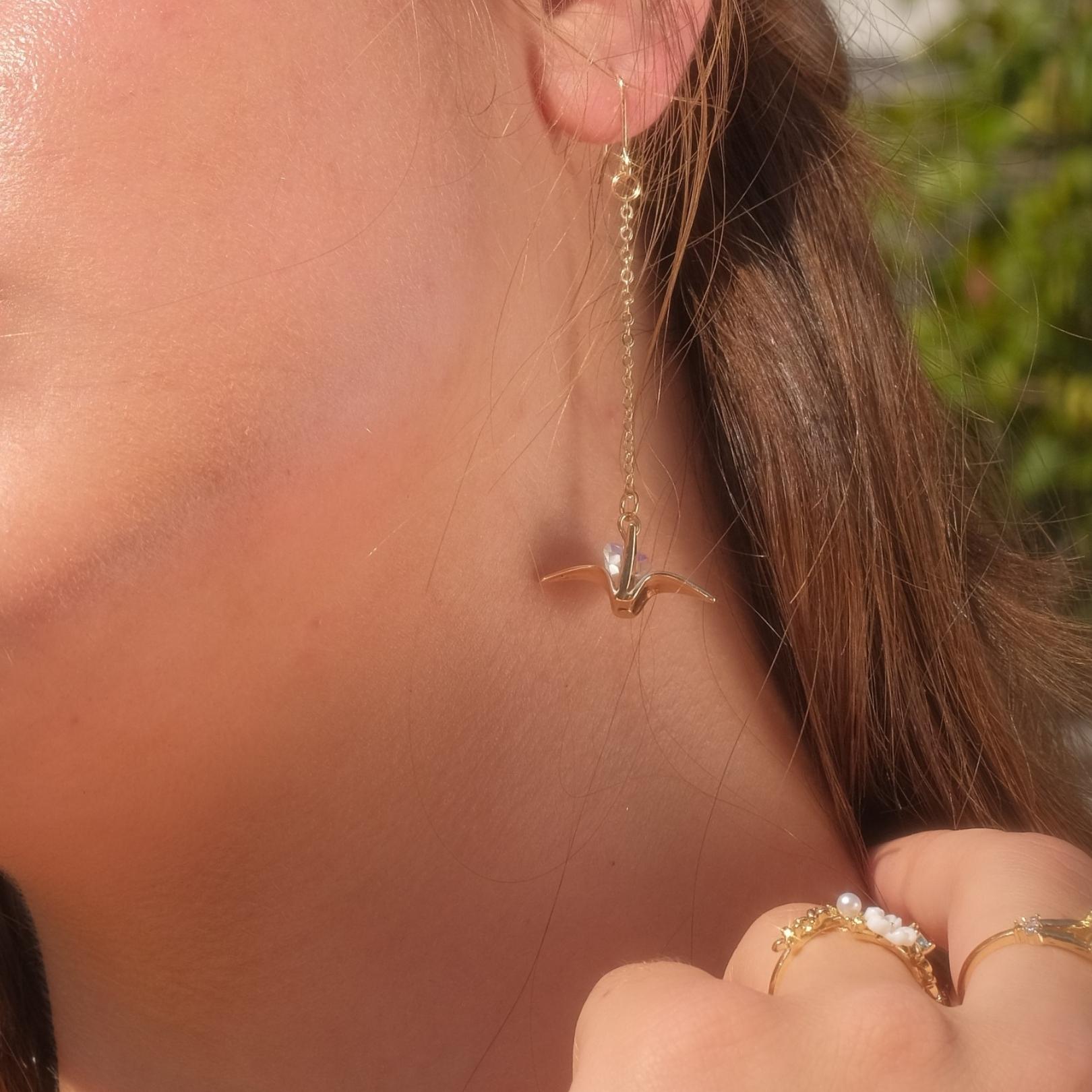 Papierkranich Ohrringe