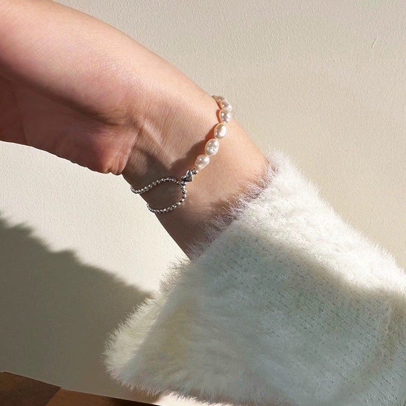 Perlenarmband - Asha (massives Silber)