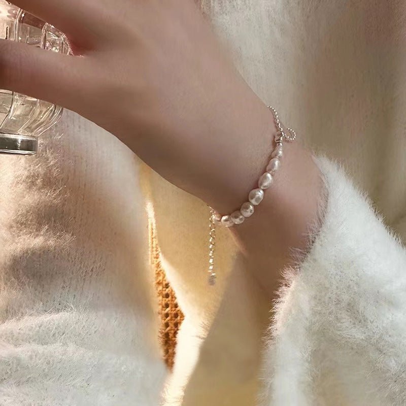 Perlenarmband - Asha (massives Silber)