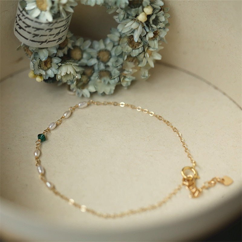 Perlenarmband - Sharon (massives Silber)