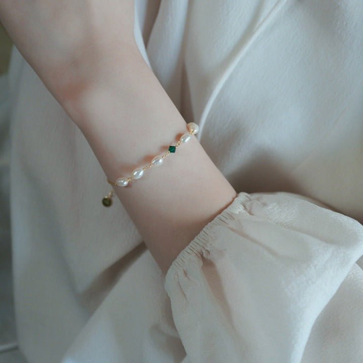 Perlenarmband - Sharon (massives Silber)