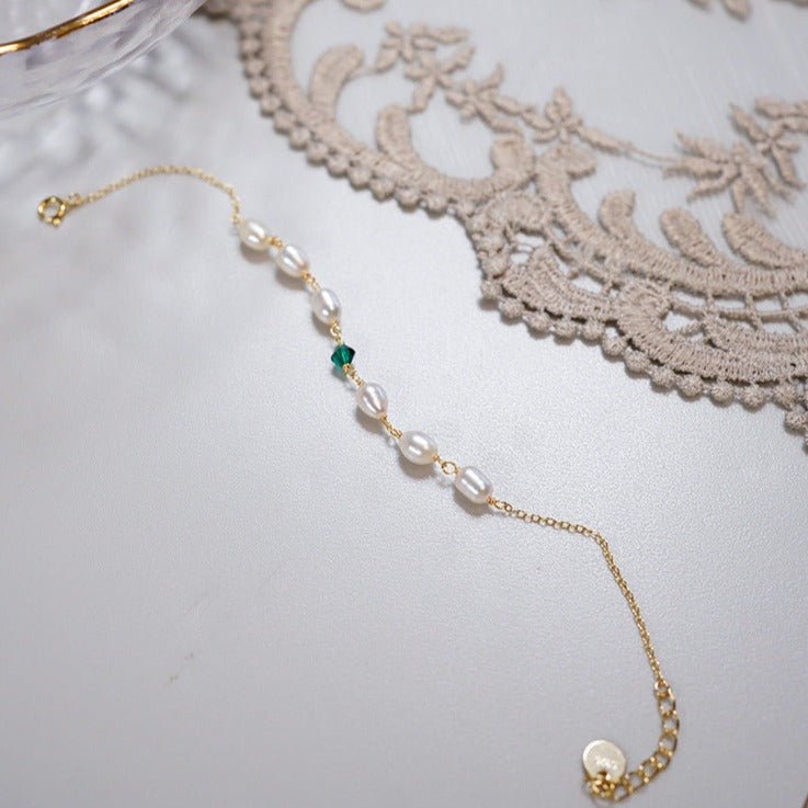 Perlenarmband - Sharon (massives Silber)