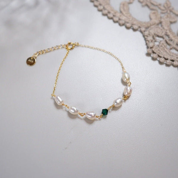 Perlenarmband - Sharon (massives Silber)