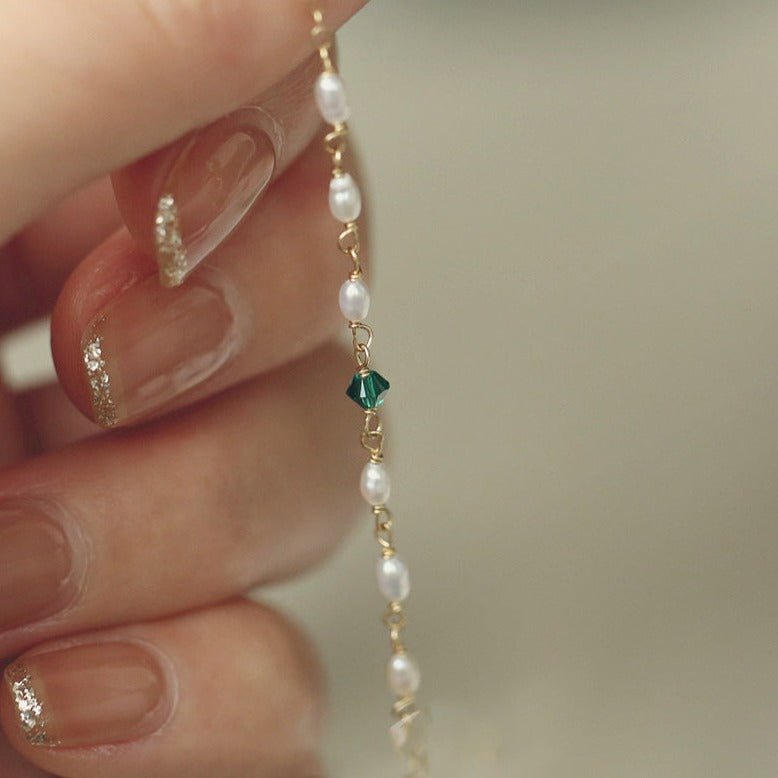 Perlenarmband - Sharon (massives Silber)