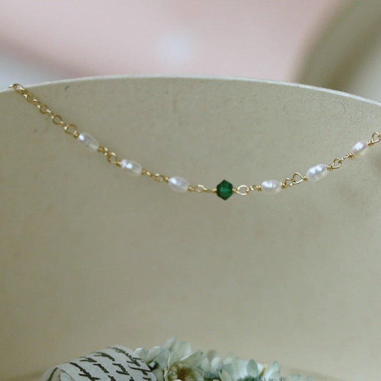 Perlenarmband - Sharon (massives Silber)